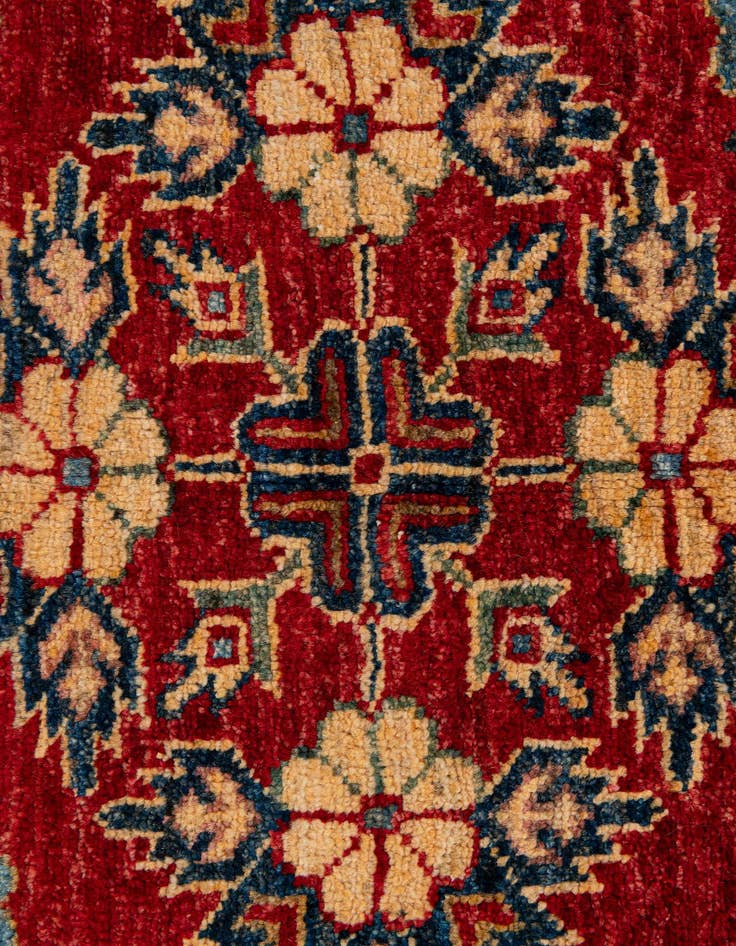 Detail image of  4' 10 x 6' 4  Hand Knotted Kazak Wool Rug