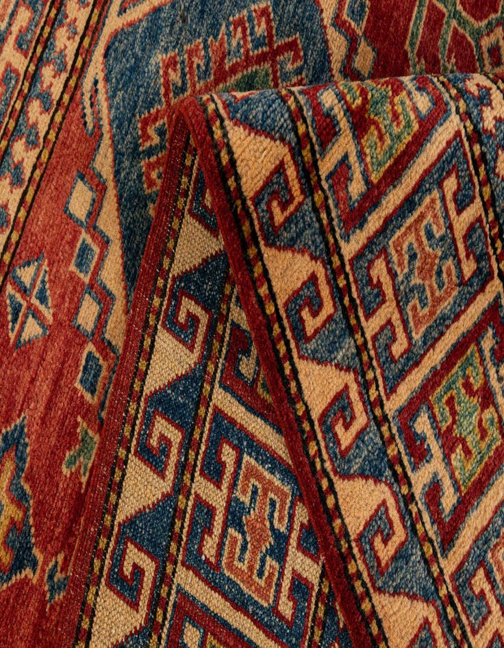 Detail image of  4' 3 x 6' 1  Hand Knotted Kazak Wool Rug