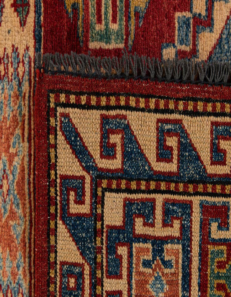 Detail image of  4' 3 x 6' 1  Hand Knotted Kazak Wool Rug