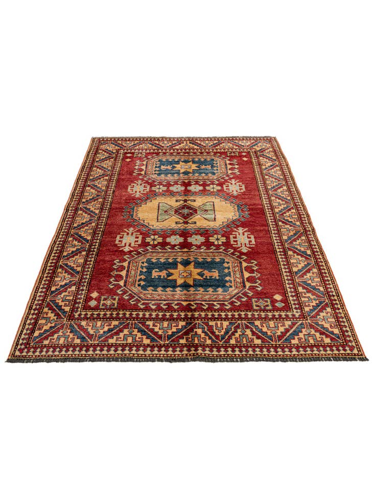 Detail image of  4' 5 x 6' 10  Hand Knotted Kazak Wool Rug