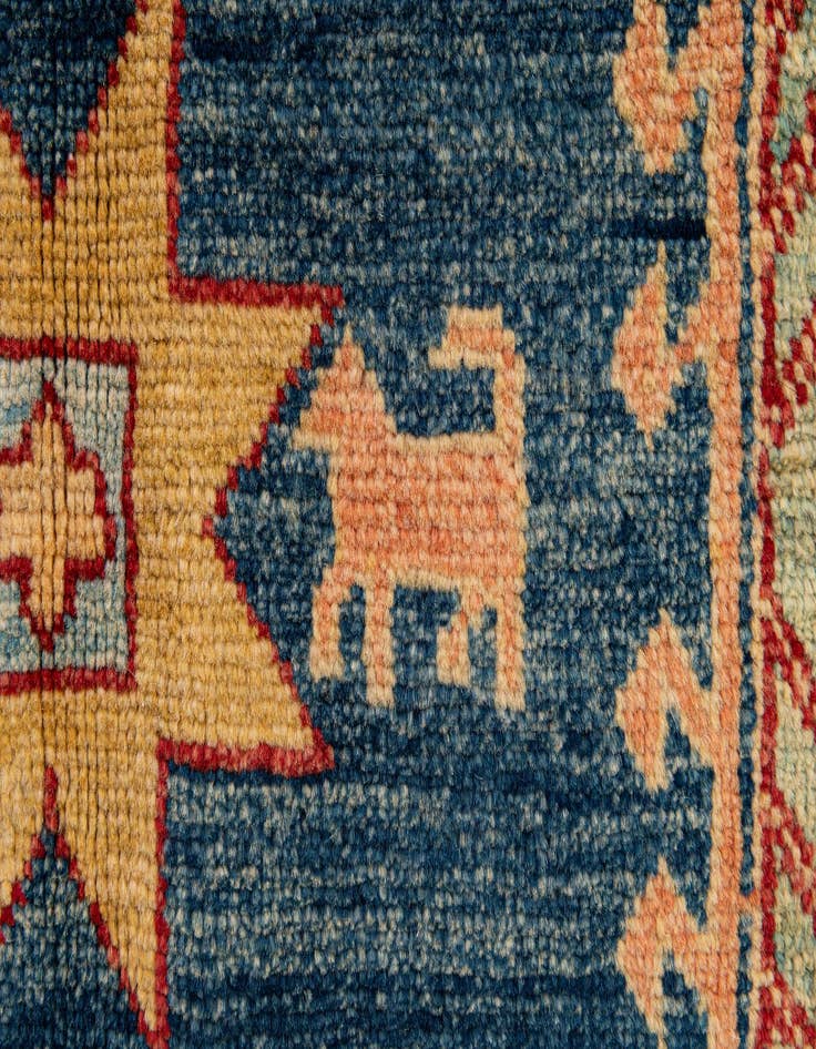 Detail image of  4' 5 x 6' 10  Hand Knotted Kazak Wool Rug