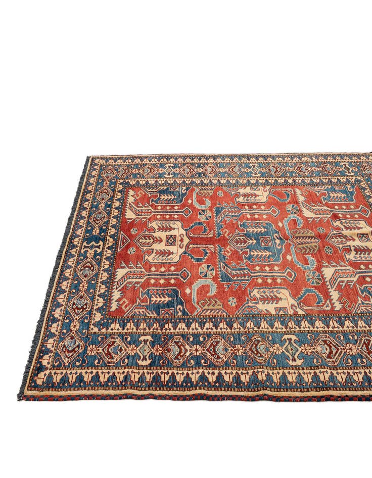 Detail image of  5' 2 x 6' 9  Hand Knotted Kazak Wool Rug