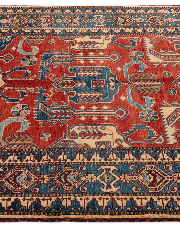 Detail image of  5' 2 x 6' 9  Hand Knotted Kazak Wool Rug