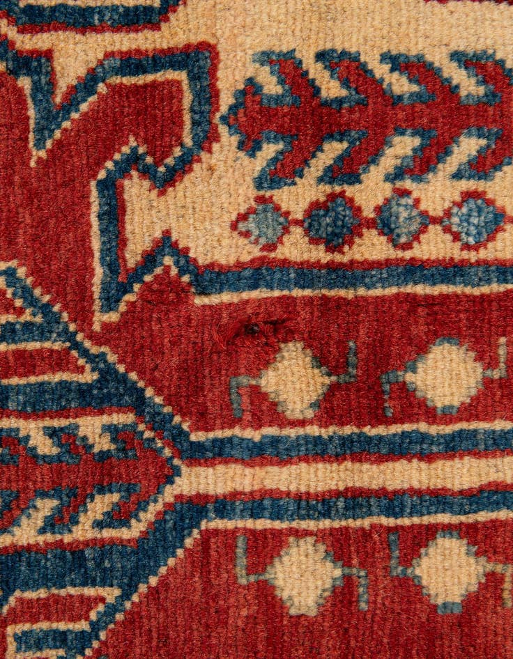 Detail image of  5' 2 x 6' 9  Hand Knotted Kazak Wool Rug