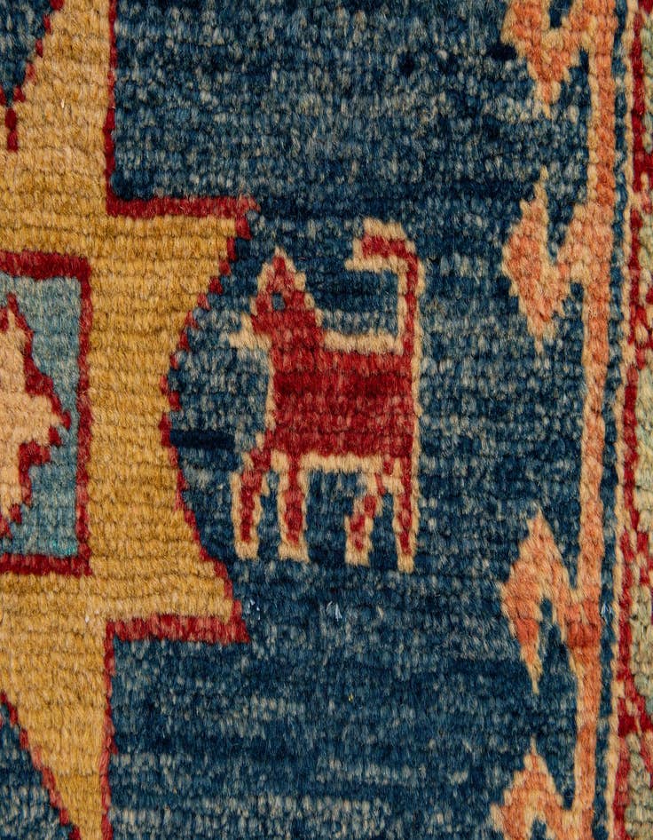 Detail image of  4' 4 x 6' 9  Hand Knotted Kazak Wool Rug