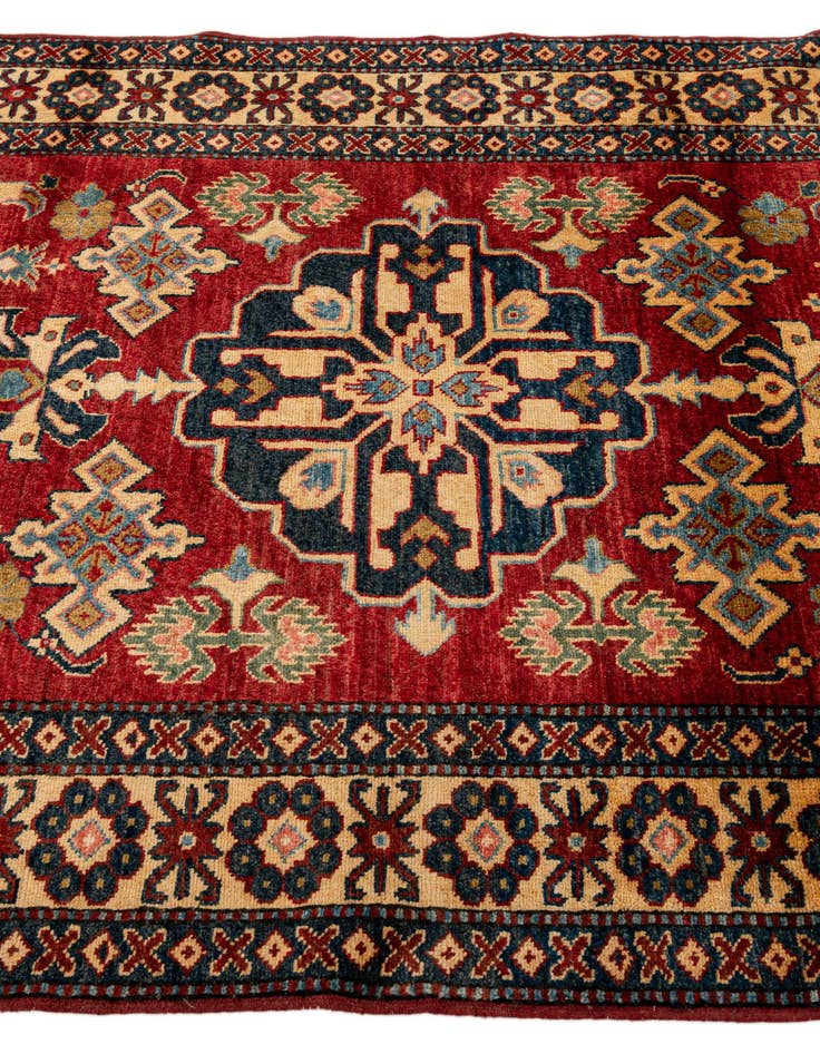 Detail image of  4' 3 x 5' 8  Hand Knotted Kazak Wool Rug