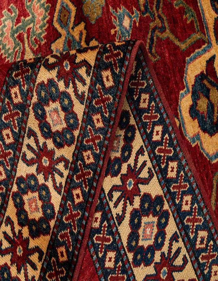 Detail image of  4' 3 x 5' 8  Hand Knotted Kazak Wool Rug