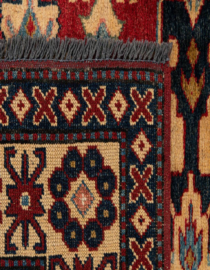 Detail image of  4' 3 x 5' 8  Hand Knotted Kazak Wool Rug