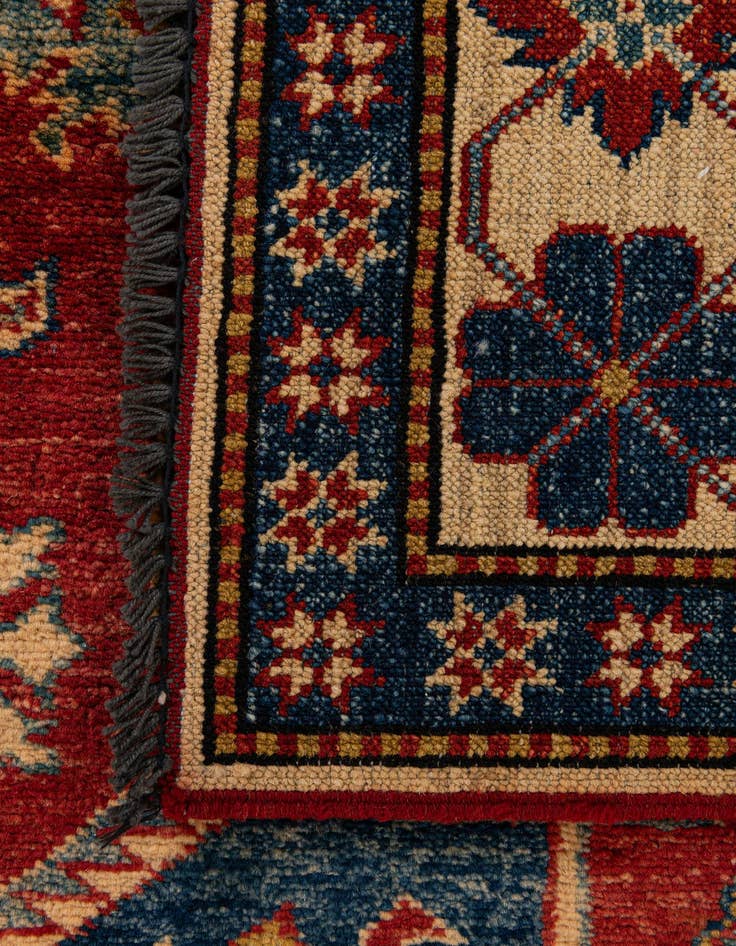 Detail image of  4' 6 x 6' 10  Hand Knotted Kazak Wool Rug