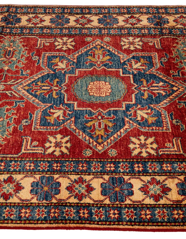 Detail image of  4' 6 x 6' 10  Hand Knotted Kazak Wool Rug