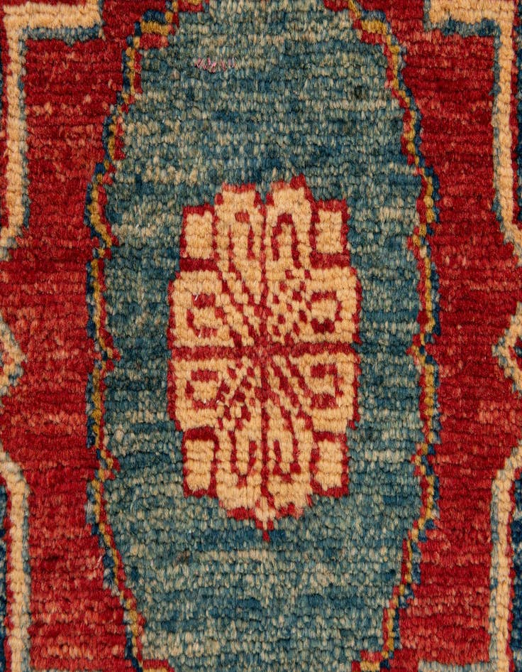 Detail image of  4' 6 x 6' 10  Hand Knotted Kazak Wool Rug