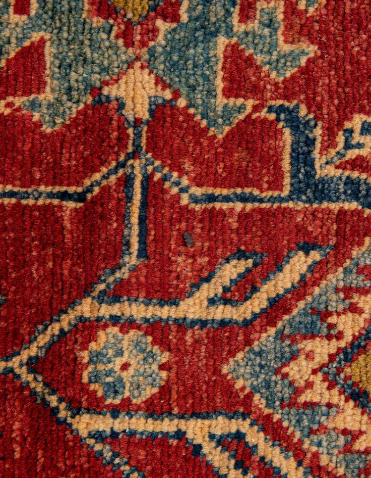 Detail image of  4' 6 x 6' 10  Hand Knotted Kazak Wool Rug