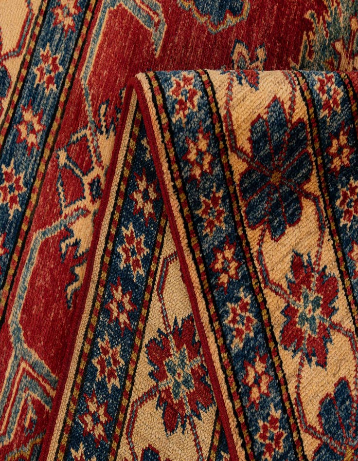 Detail image of  4' 6 x 6' 10  Hand Knotted Kazak Wool Rug
