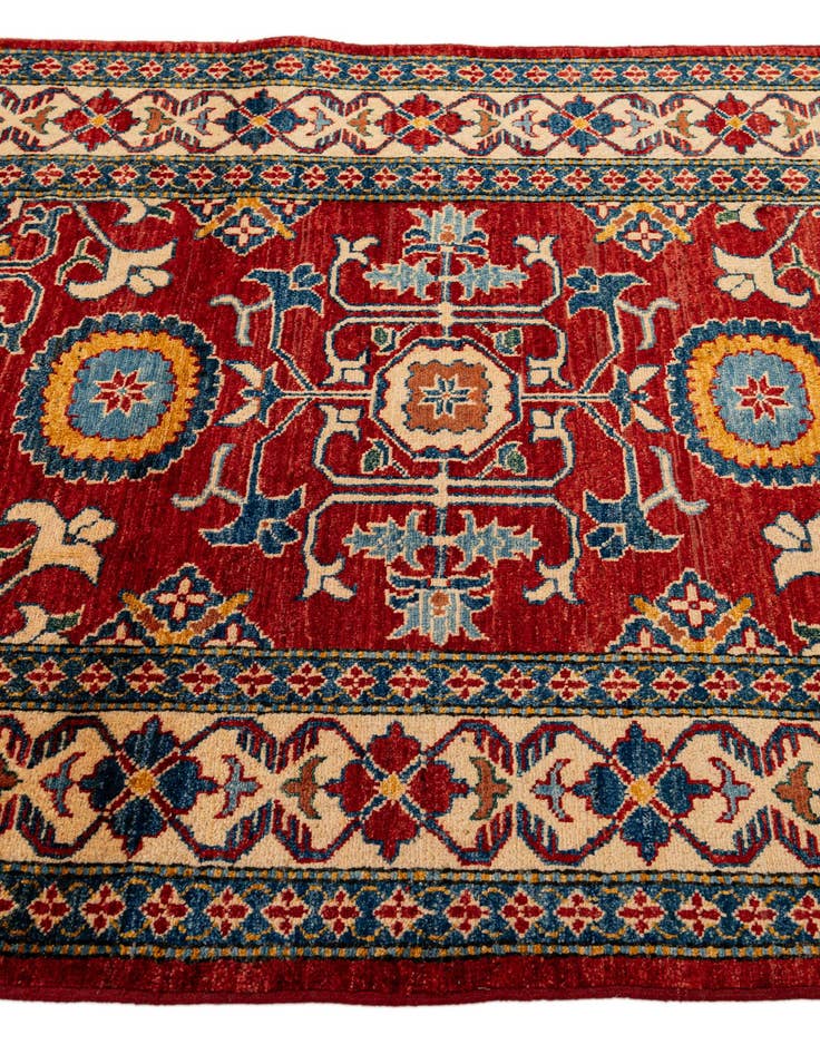 Detail image of  4' x 6'  Hand Knotted Kazak Wool Rug
