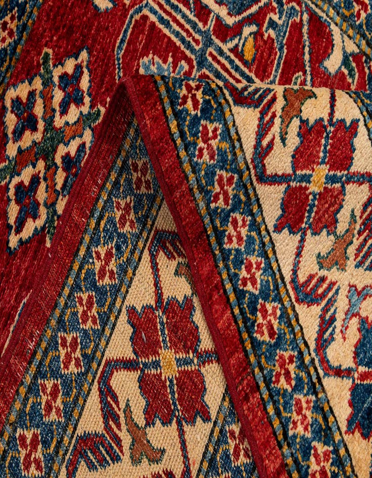 Detail image of  4' x 6'  Hand Knotted Kazak Wool Rug