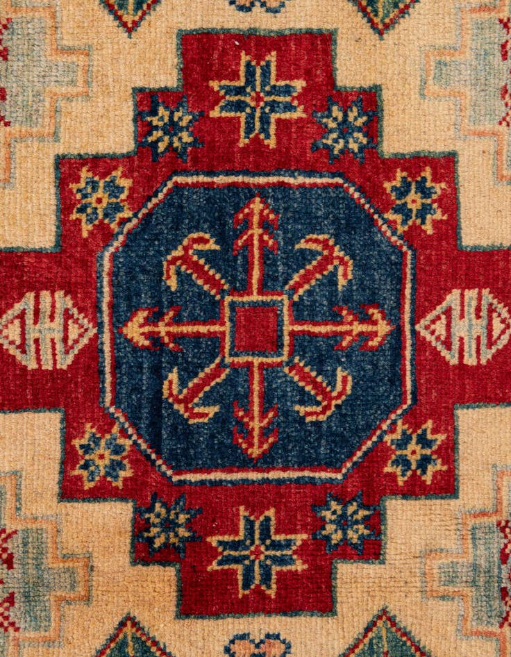Detail image of  4' 2 x 5' 11  Hand Knotted Kazak Wool Rug