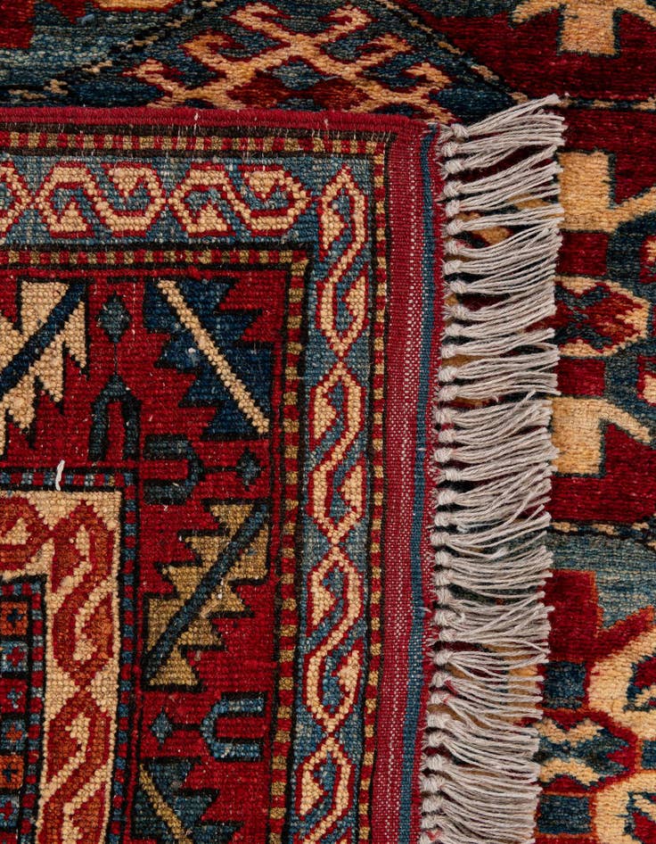 Detail image of  4' x 5' 2  Hand Knotted Kazak Wool Rug