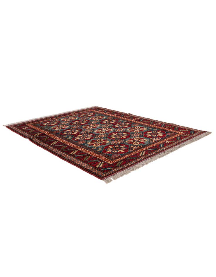 Detail image of  4' x 5' 2  Hand Knotted Kazak Wool Rug