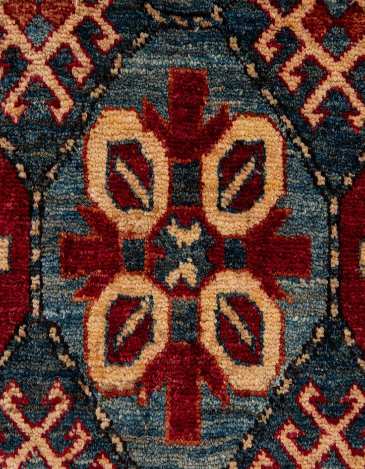Detail image of  4' x 5' 2  Hand Knotted Kazak Wool Rug