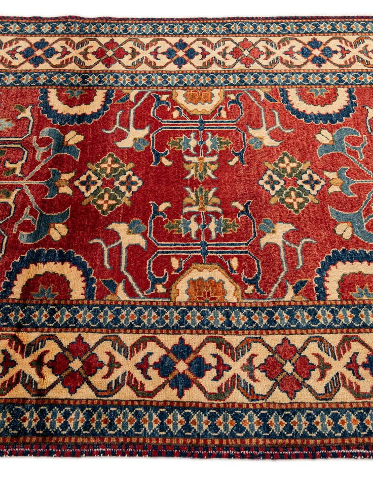 Detail image of  4' x 5' 9  Hand Knotted Kazak Wool Rug