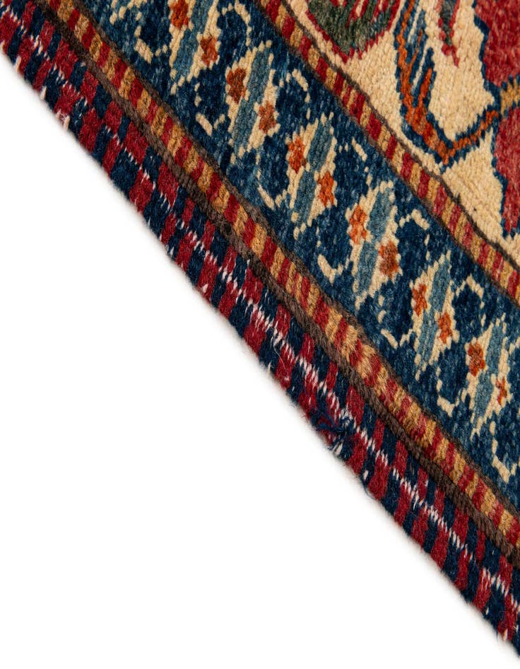 Detail image of  4' x 5' 9  Hand Knotted Kazak Wool Rug