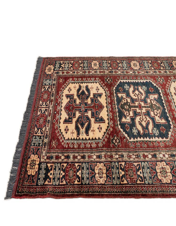 Detail image of  4' 1 x 6' 8  Hand Knotted Kazak Wool Rug