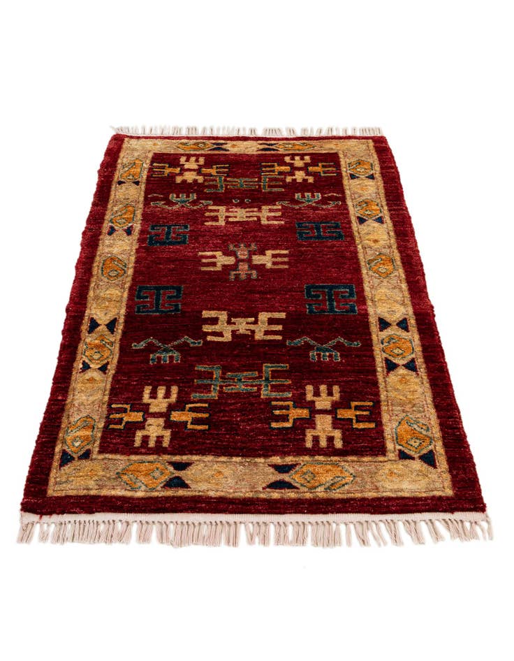 Detail image of  2' 7 x 4'  Hand Knotted Kazak Wool Rug