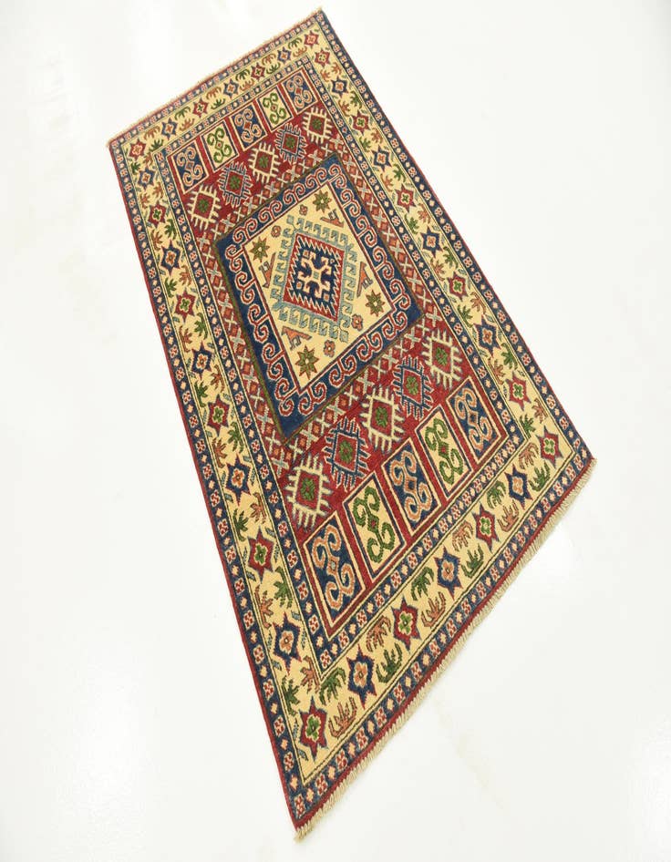 Detail image of  3' 3 x 5'  Hand Knotted Kazak Oriental Rug