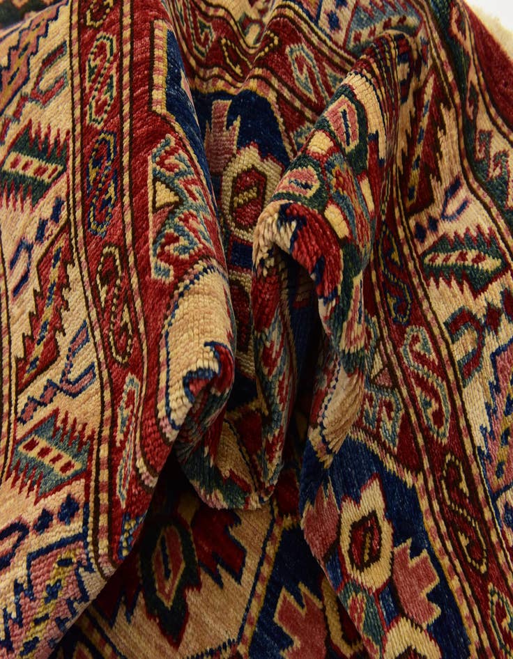 Detail image of  4' 2 x 5' 10  Hand Knotted Kazak Rug