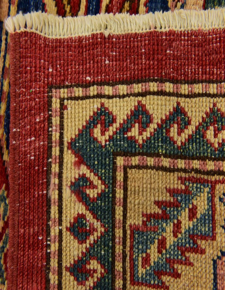 Detail image of  4' 2 x 5' 10  Hand Knotted Kazak Rug