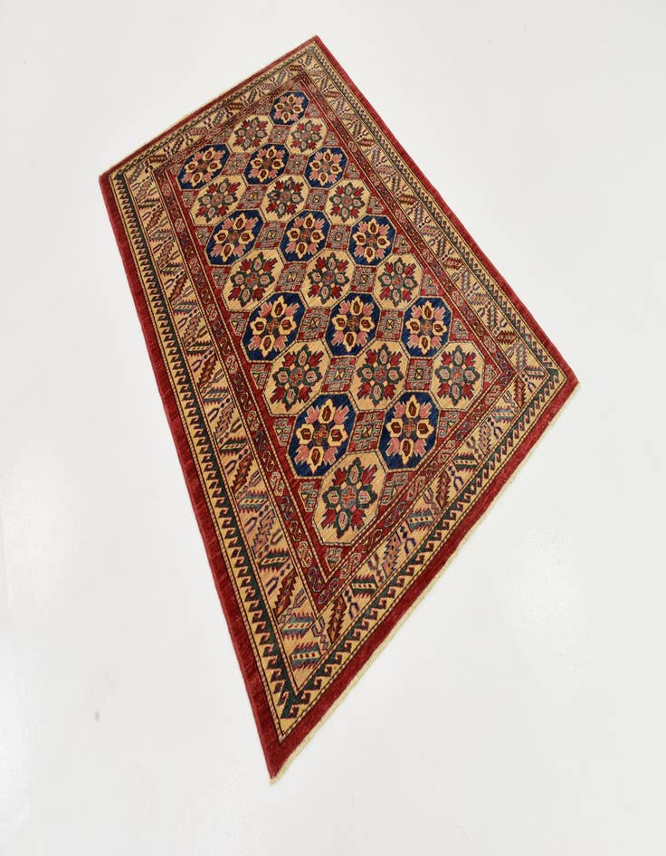 Detail image of  4' 2 x 5' 10  Hand Knotted Kazak Rug