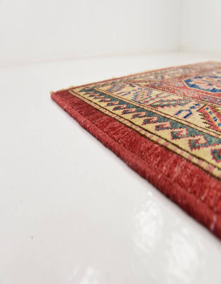 Detail image of  4' 2 x 5' 10  Hand Knotted Kazak Rug