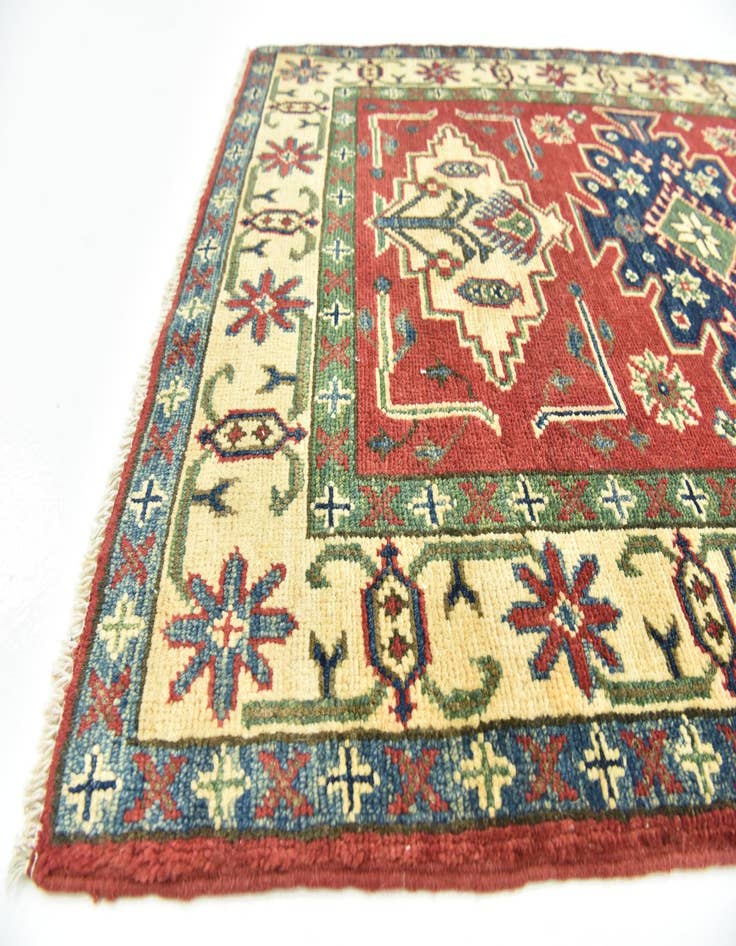 Detail image of  2' 9 x 4' 3  Hand Knotted Kazak Rug