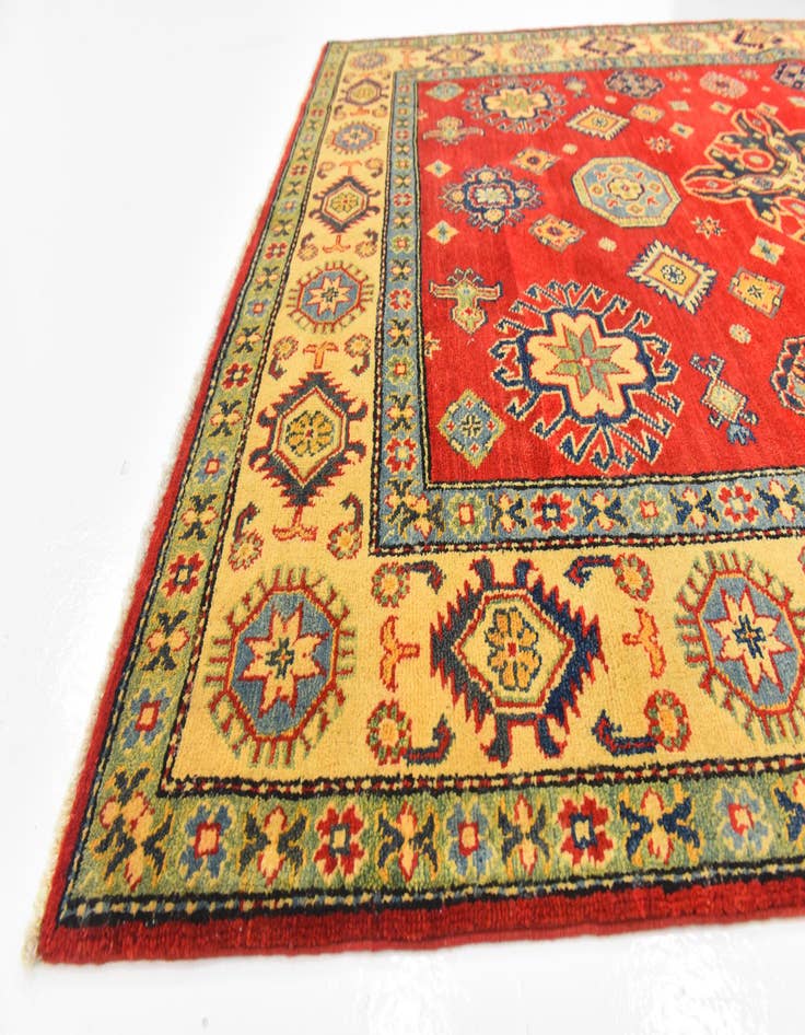 Detail image of  5' x 6' 8  Hand Knotted Kazak Rug