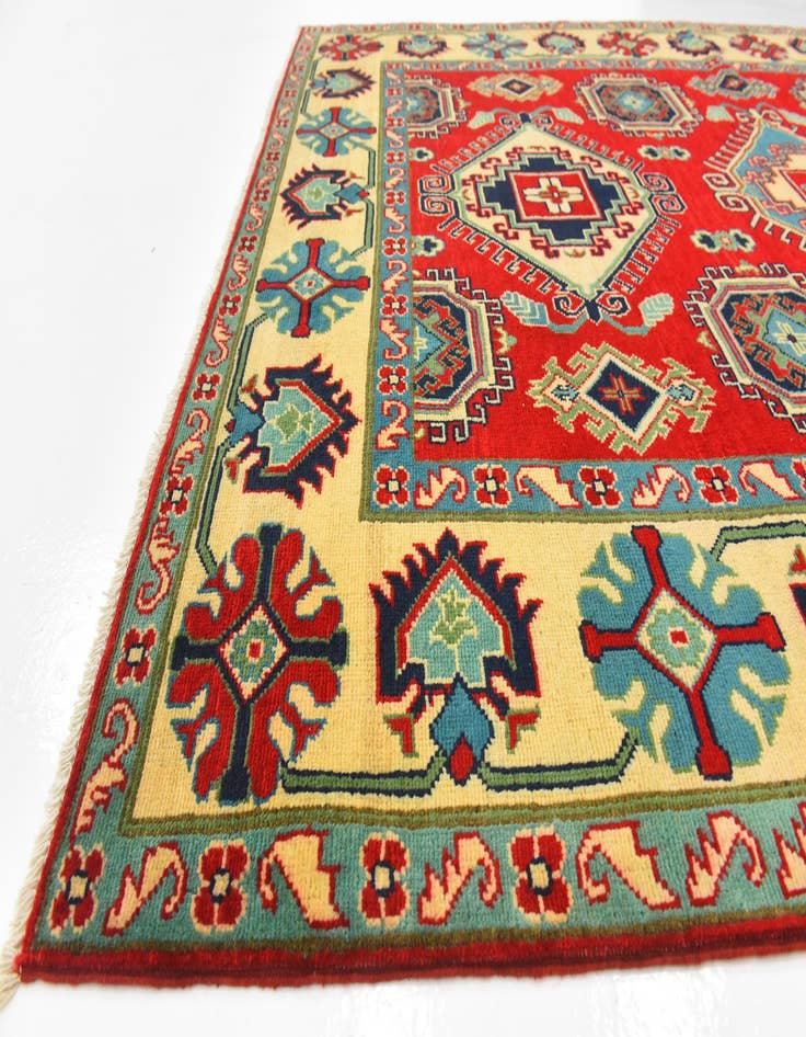 Detail image of  5' 8 x 8' 3  Hand Knotted Kazak Rug