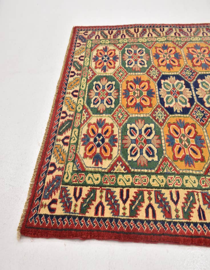 Detail image of  3' 2 x 5'  Hand Knotted Kazak Rug