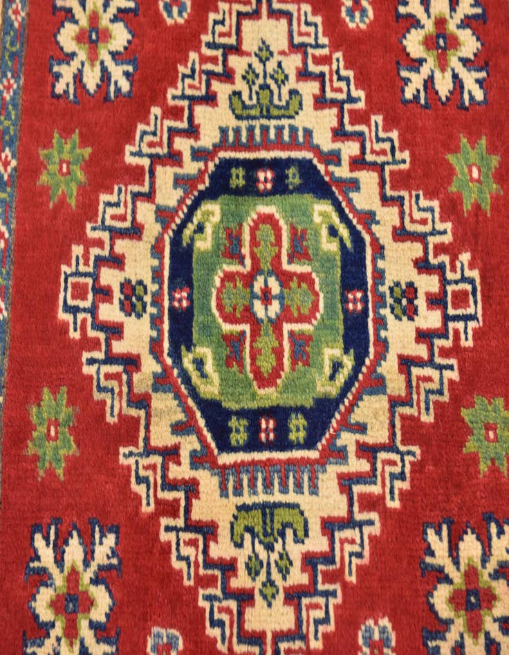 Detail image of  2' 8 x 4'  Hand Knotted Kazak Rug