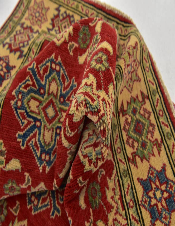 Detail image of  4' x 5' 9  Hand Knotted Kazak Rug