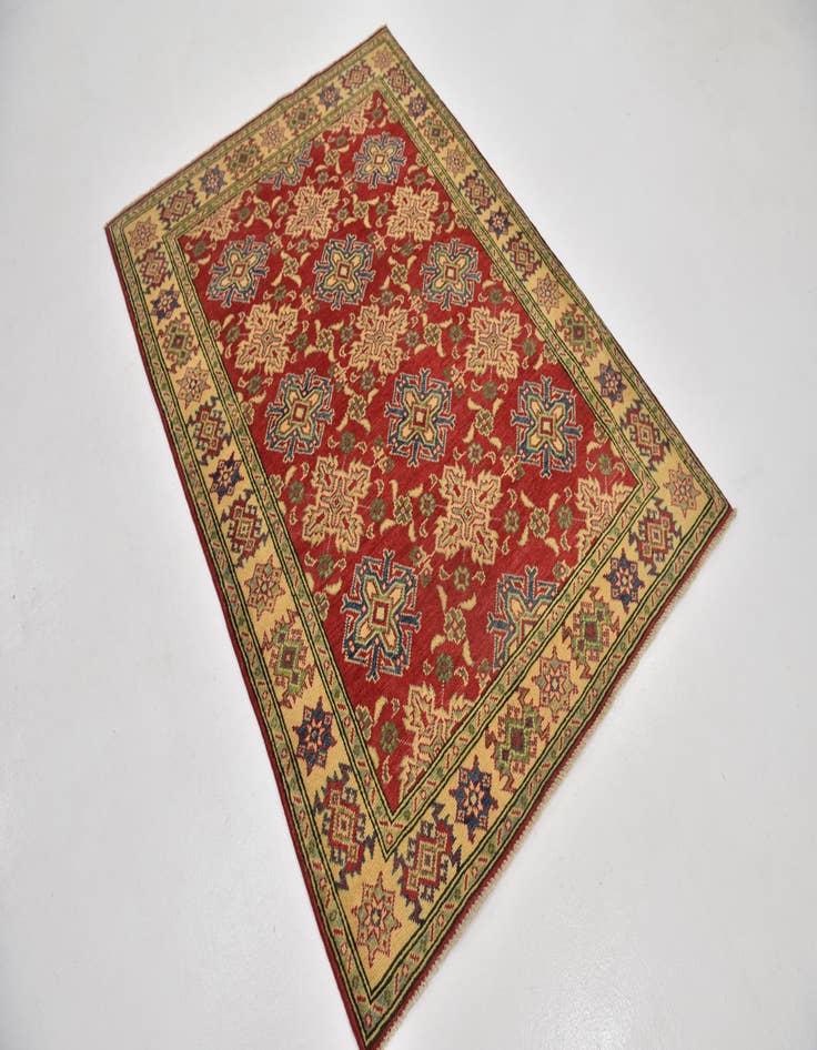 Detail image of  4' x 5' 9  Hand Knotted Kazak Rug