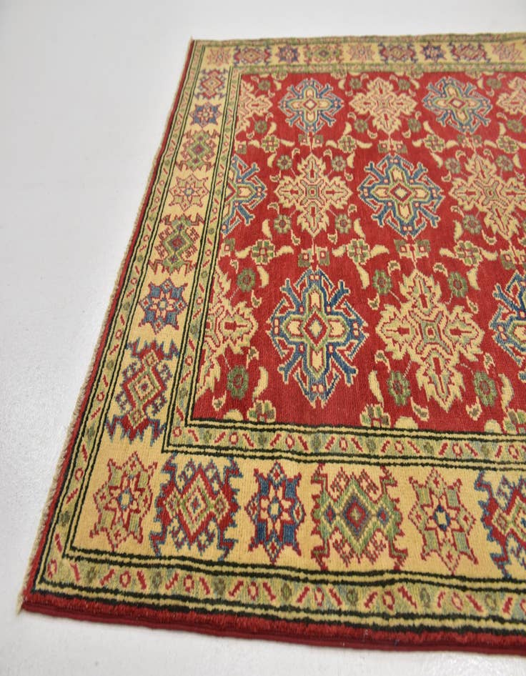 Detail image of  4' x 5' 9  Hand Knotted Kazak Rug