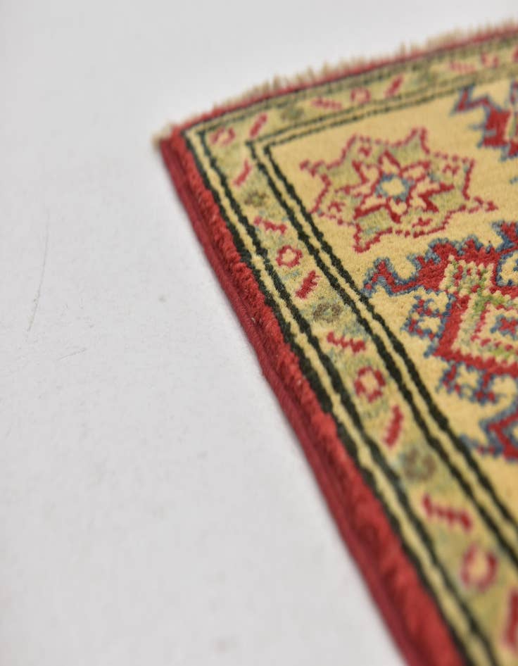 Detail image of  4' x 5' 9  Hand Knotted Kazak Rug