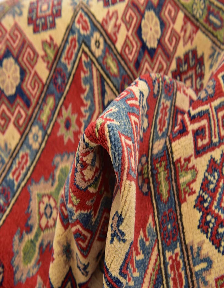 Detail image of  4' x 5' 10  Hand Knotted Kazak Rug
