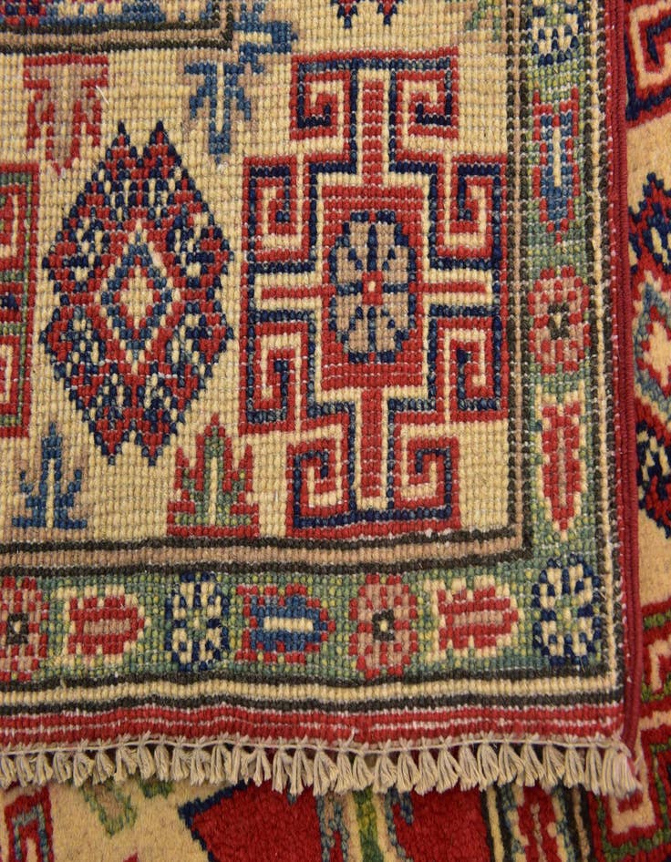 Detail image of  4' x 5' 10  Hand Knotted Kazak Rug