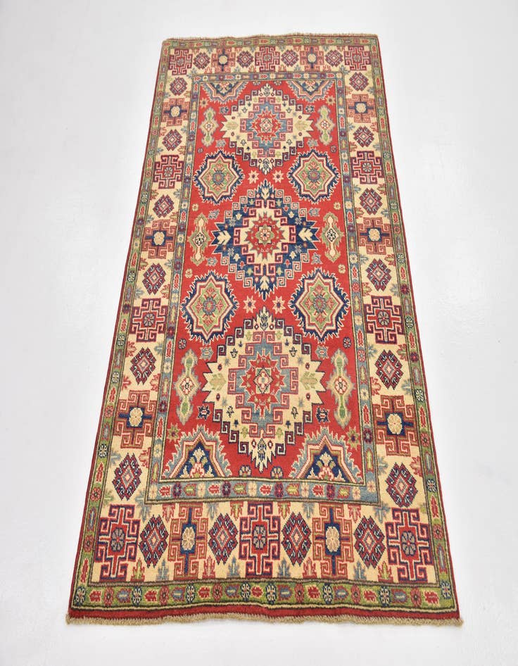 Detail image of  4' x 5' 10  Hand Knotted Kazak Rug