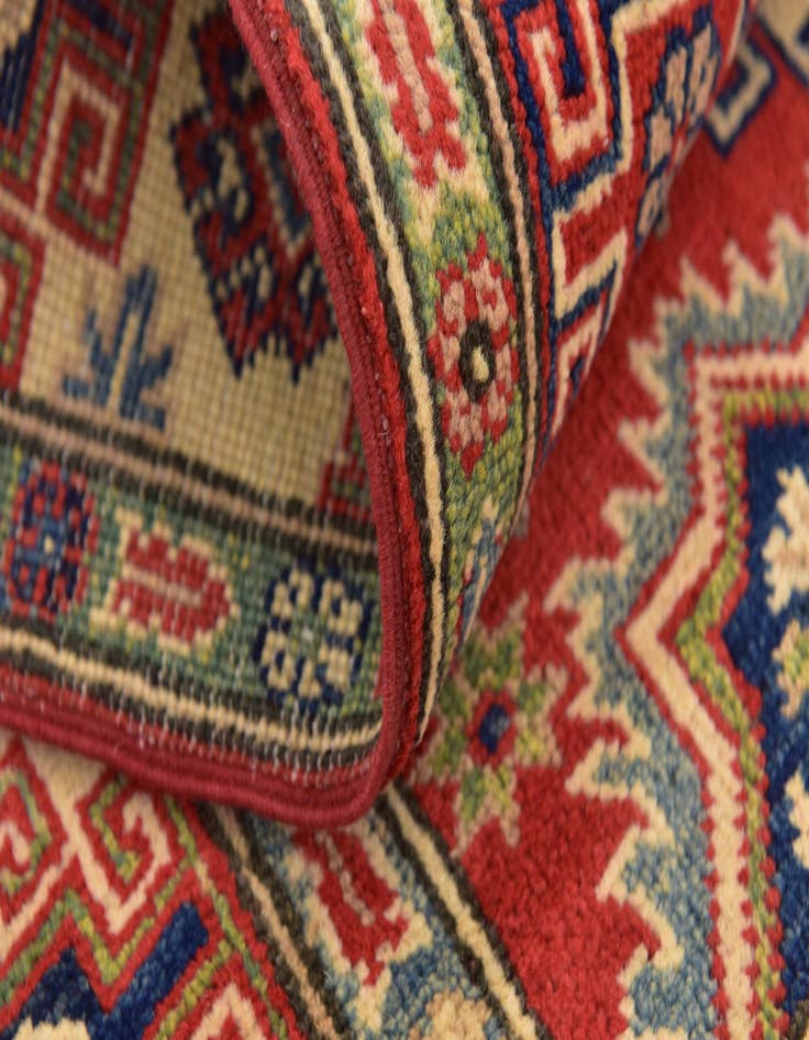 Detail image of  4' x 5' 10  Hand Knotted Kazak Rug