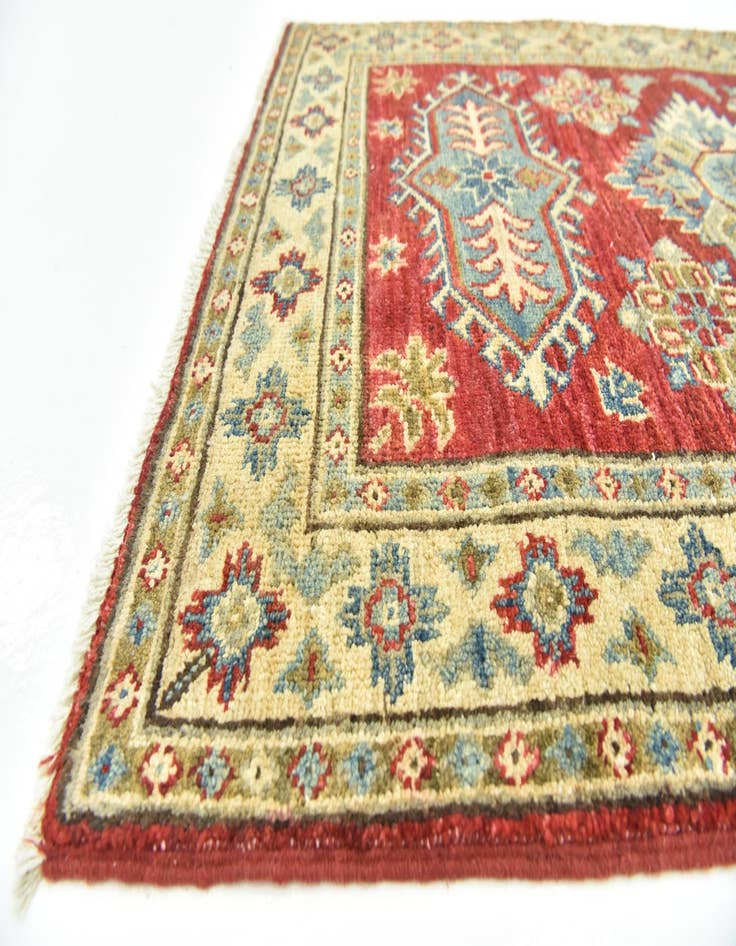 Detail image of  2' 8 x 4'  Hand Knotted Kazak Rug