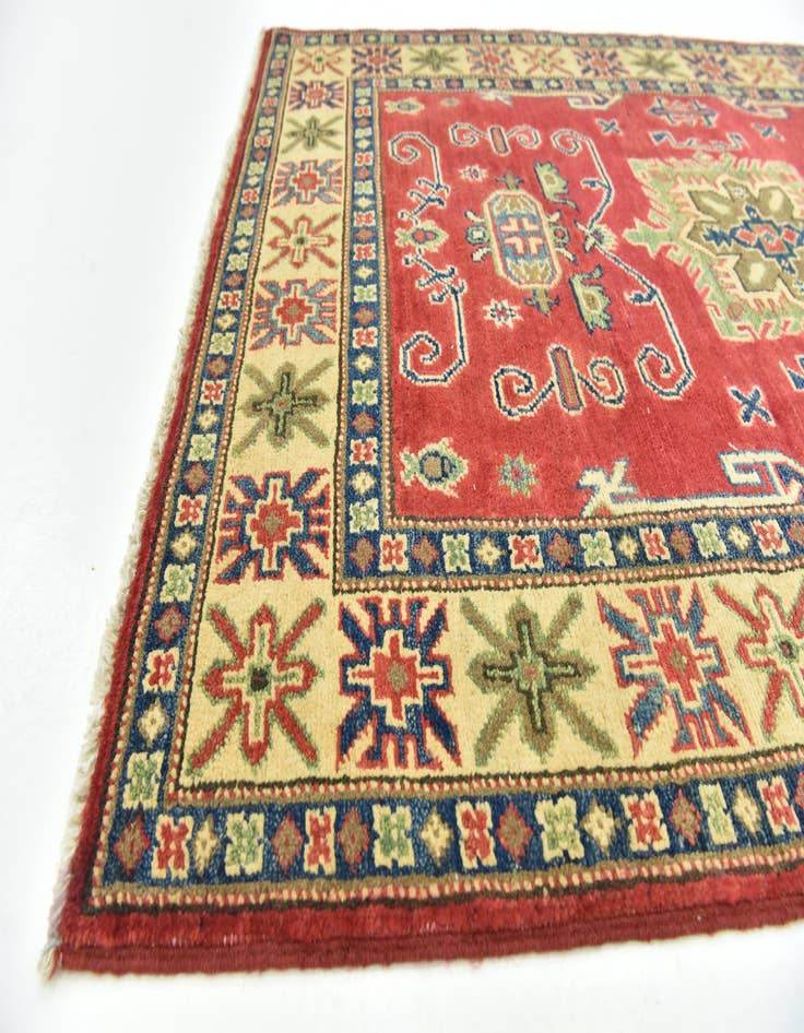 Detail image of  3' 4 x 5'  Hand Knotted Kazak Rug