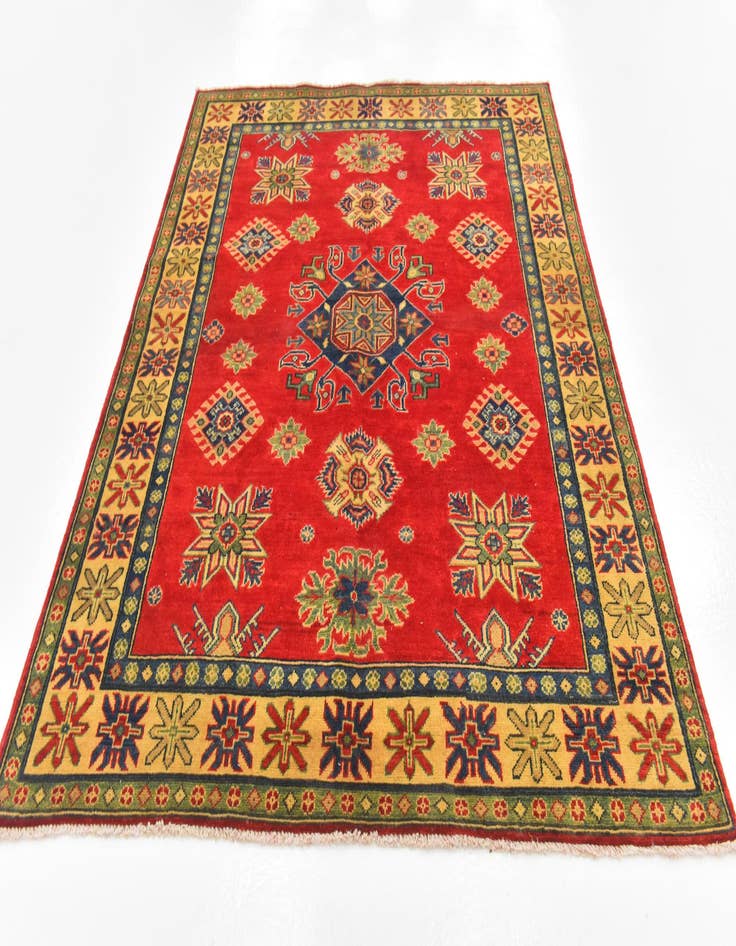 Detail image of  5' x 6' 6  Hand Knotted Kazak Rug