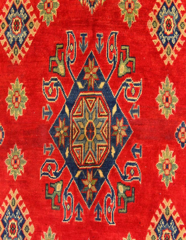 Detail image of  5' x 6' 6  Hand Knotted Kazak Rug