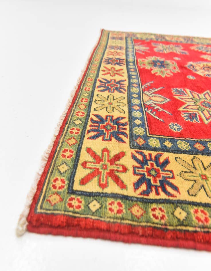 Detail image of  5' x 6' 6  Hand Knotted Kazak Rug